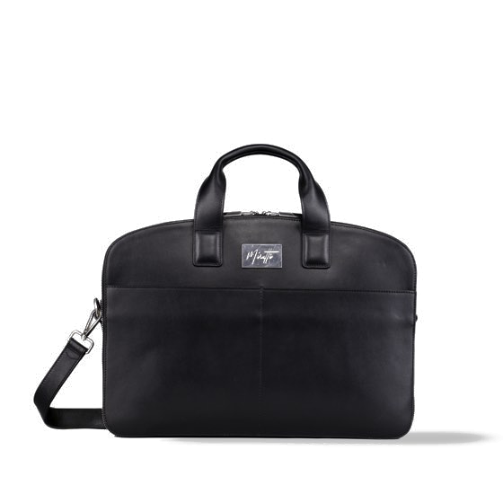 Anik CEO — cartable en cuir plein fleur de vachette, noir