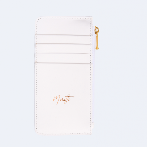 WHITE ZIPPED WALLET